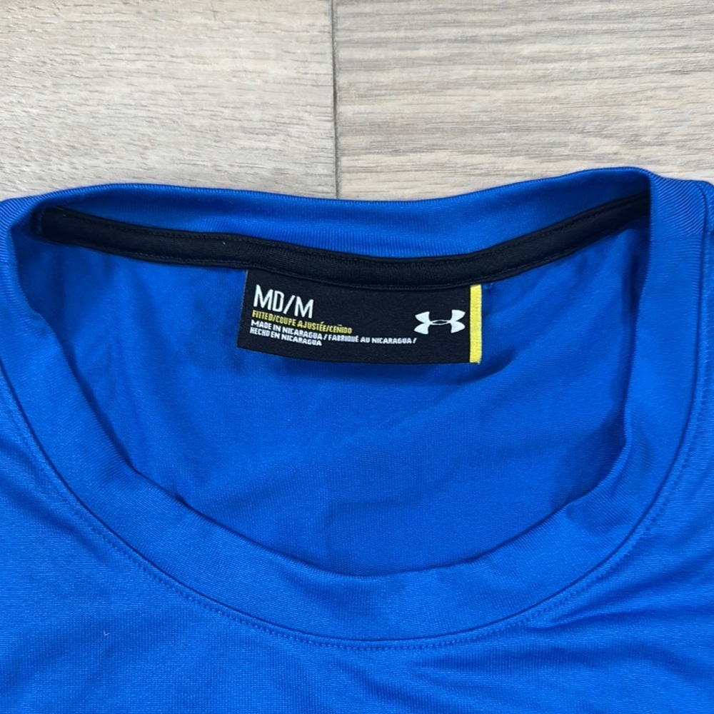 Under Armour Men's Blue and Black Tank Top with Basketball Logo - Picture 4 of 8